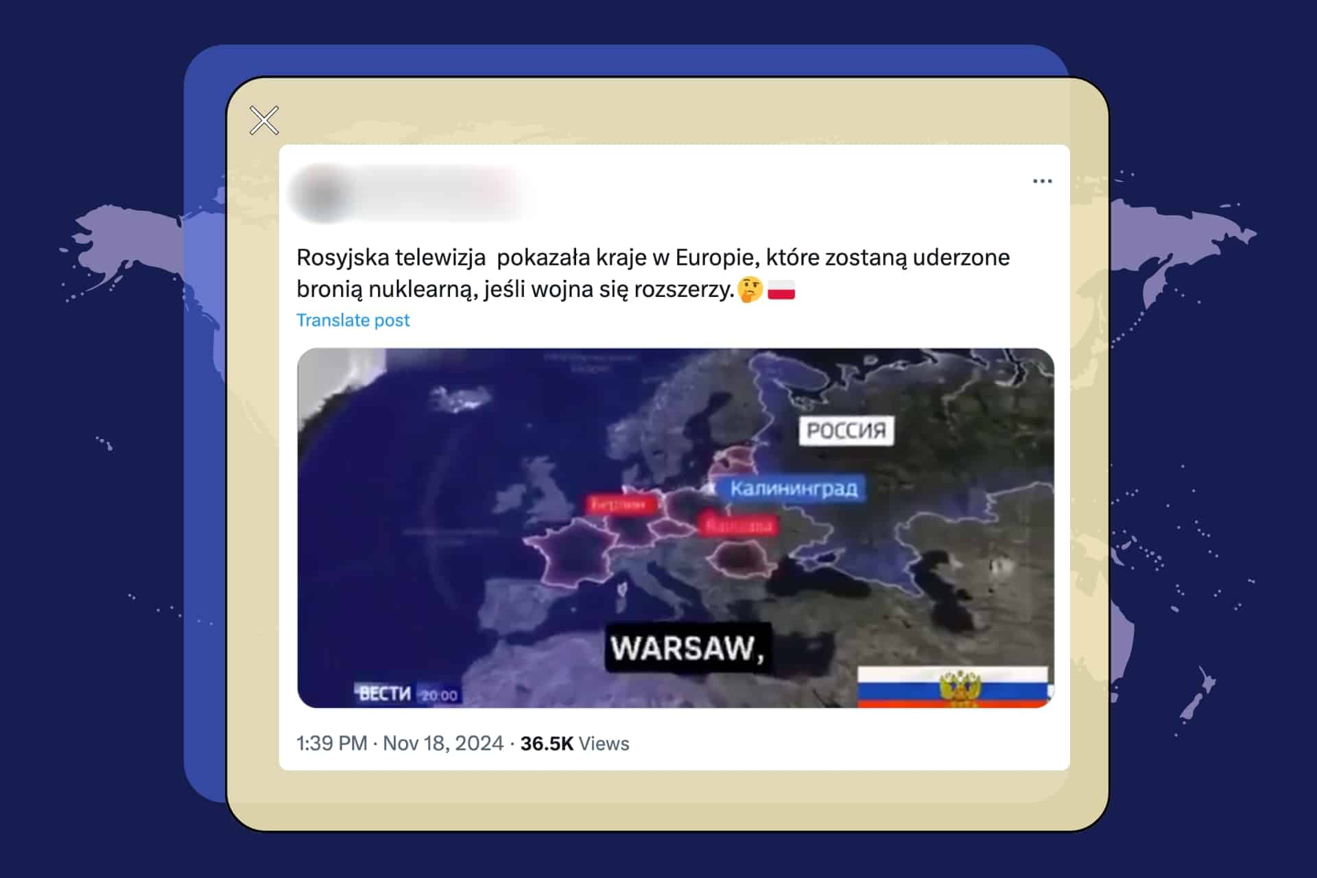 Czy rosyjska telewizja ujawniła plan inwazji nuklearnej? Wyjaśniamy