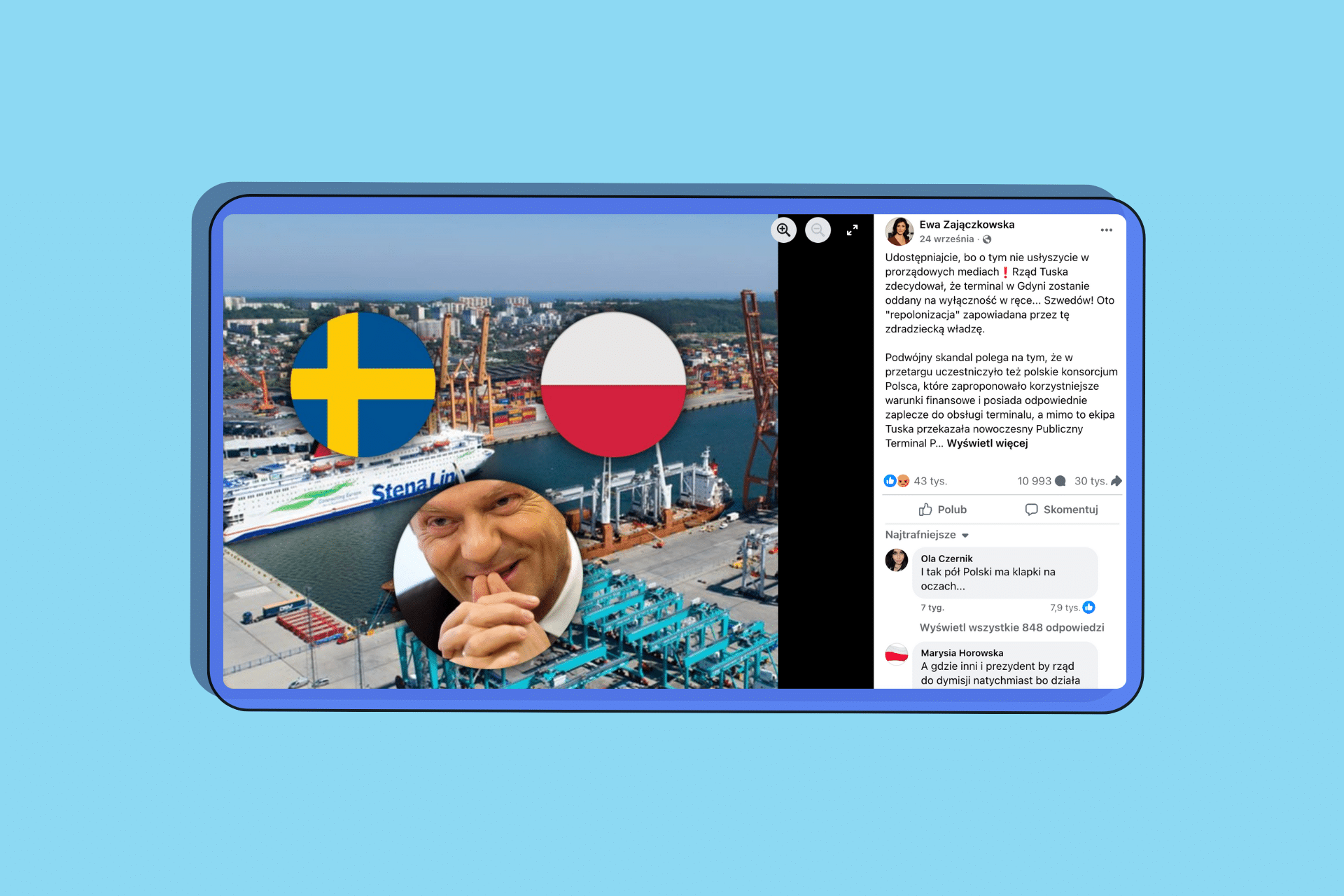 Rząd Tuska oddał terminal promowy w Gdyni Szwedom? Sprawdzamy