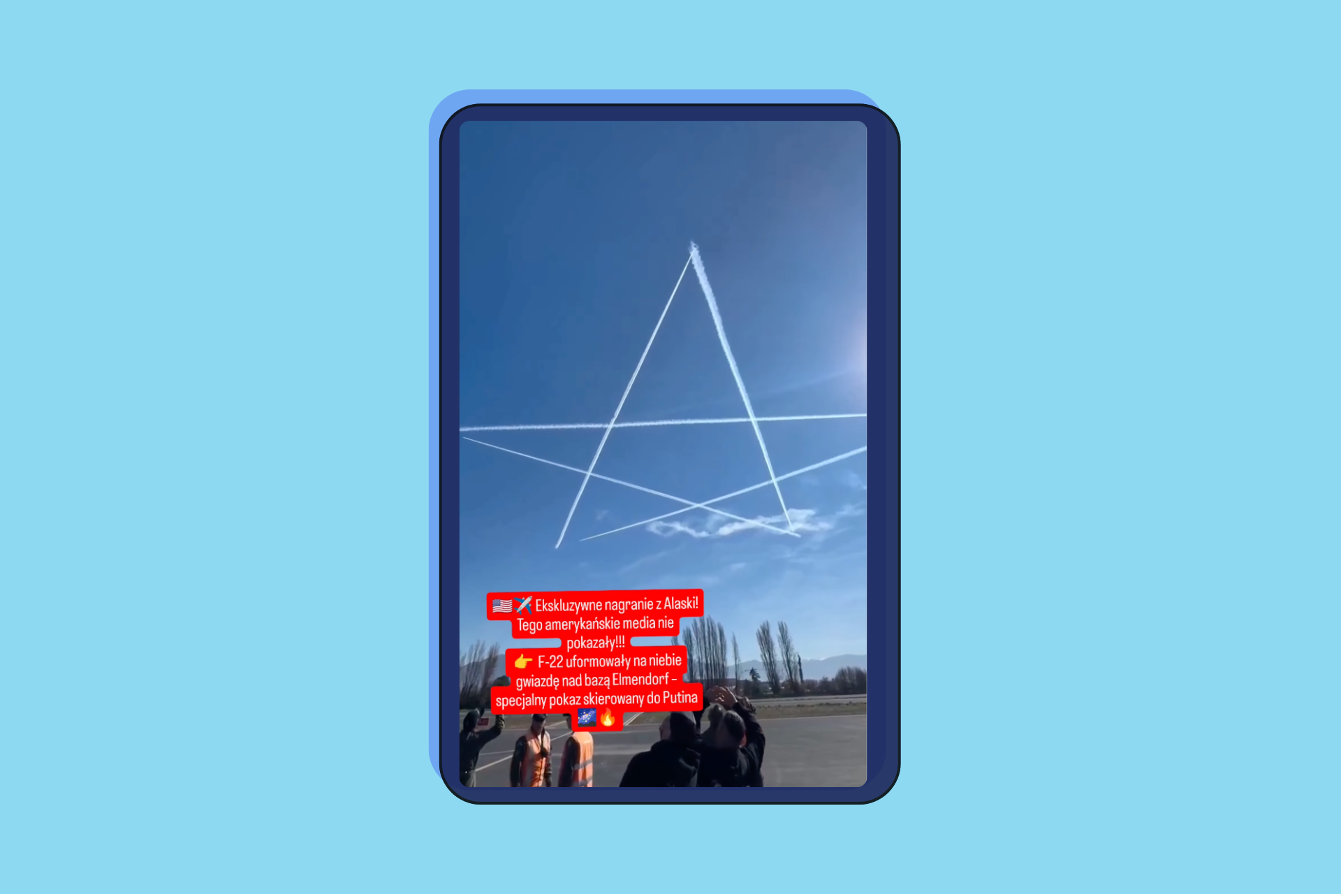 Myśliwce „narysowały” gwiazdę na niebie nad Alaską na cześć Putina? To nieprawda