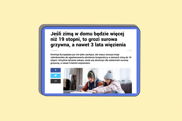 UE nie zakazuje ogrzewania powyżej 19°C. To fake news sprzed lat