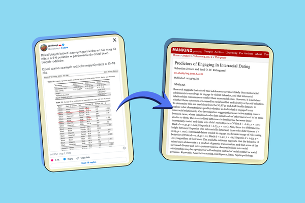 Dzieci czarnych rodziców mają niższe IQ? Fałszywy wpis oparty na podejrzanym artykule