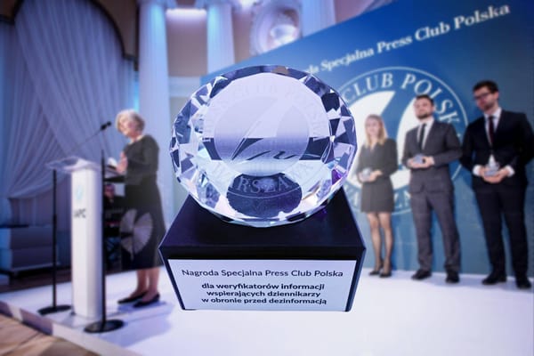 Nagroda Specjalna Press Club Polska dla profesjonalnych weryfikatorów informacji