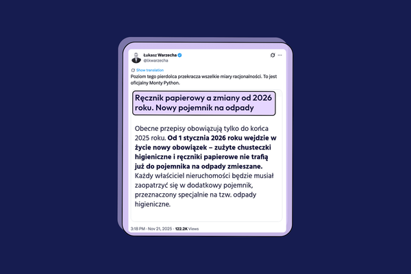 Dodatkowy pojemnik na odpady higieniczne? Manipulacja Łukasza Warzechy